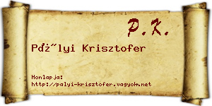 Pályi Krisztofer névjegykártya