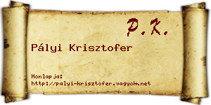 Pályi Krisztofer névjegykártya