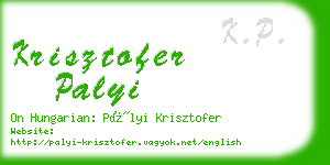 krisztofer palyi business card